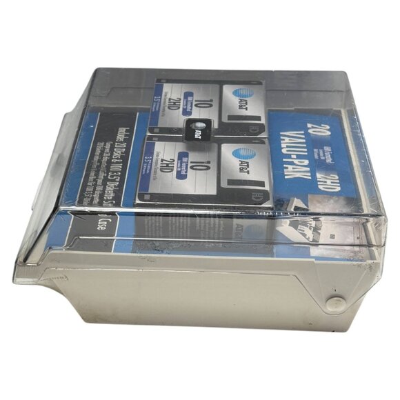 AT&T Floppy 3.5 Inch Disk Storage Case Plastic with 20 Diskettes New Sealed - Picture 4 of 11